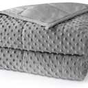 UINIU Weighted Blanket for Adults Queen Size 15 lbs, Soft Cooling Minky Dot Heavy Breathable Blanket for AllSeason, Washable Weighted Throw with Glass Beads, 60 x 80 Inches, Grey