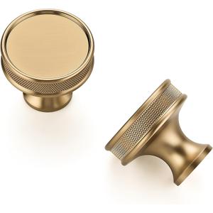Ravinte 15 Pack 1-1/5"(30mm) Champagne Bronze Cabinet Knobs Knurled Dresser Drawer knobs Kitchen Cupboard Handles for Cabinet Hardware