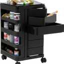 Kubx Rotating 4-Sided Mobile Storage Organizer with Glass Top Multiple Compartments