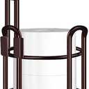 TomCare Toilet Paper Holder Toilet Paper Stand and Dispenser for 4 Mega Rolls Metal Wire Free-Standing Toilet Tissue Paper Roll Storage Shelf Bathroom Accessories Storage Organizer Bronze