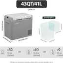 GES55 Portable Freezer,Dual Zone 12 Volt Car Refrigerator,43QT(41L) 12v cooler Fast Cooling Fridge, with 12/24V DC 100-240V AC for Camping, Outdoor, Travel, RV, Truck