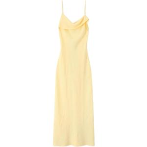 Women's Summer Sexy Sleeveless Backless Solid Paghetti Strap Dress, M
