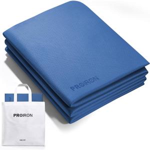 PROIRON Foldable 72x24"x0.24(6mm) TPE Yoga Mat,NOT PVC!!!-Folding Yoga Mat Thick for Home Workout & Travel, Eco-Friendly TPE Non Slip Yoga Mats with Storage Bag,Portable Yoga Mat for Home Gym, Pilates, Fitness,Stretching (blue)
