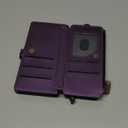 Defencase Compatible with iPhone 14 Case Wallet with RFID Blocking Card Holder for Women and Men, Fashion PU Leather Magnetic Snap Flip Zipper Strap Wallet Phone Case Fit for iPhone 14 6.1", Purple