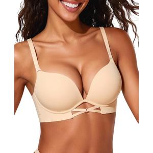 Womens Padded Push Up Bra Add 2 Cups Seamless Underwire Support, Bras for Women, 36B