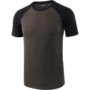 Mens Casual Basic Vintage Active Short/Long Raglan Sleeve Crew Neck Running Hiking T Shirt Large Mens Casual Basic Vintage Active Short/Long Raglan Sleeve Crew Neck Running Hiking T Shirt Large
