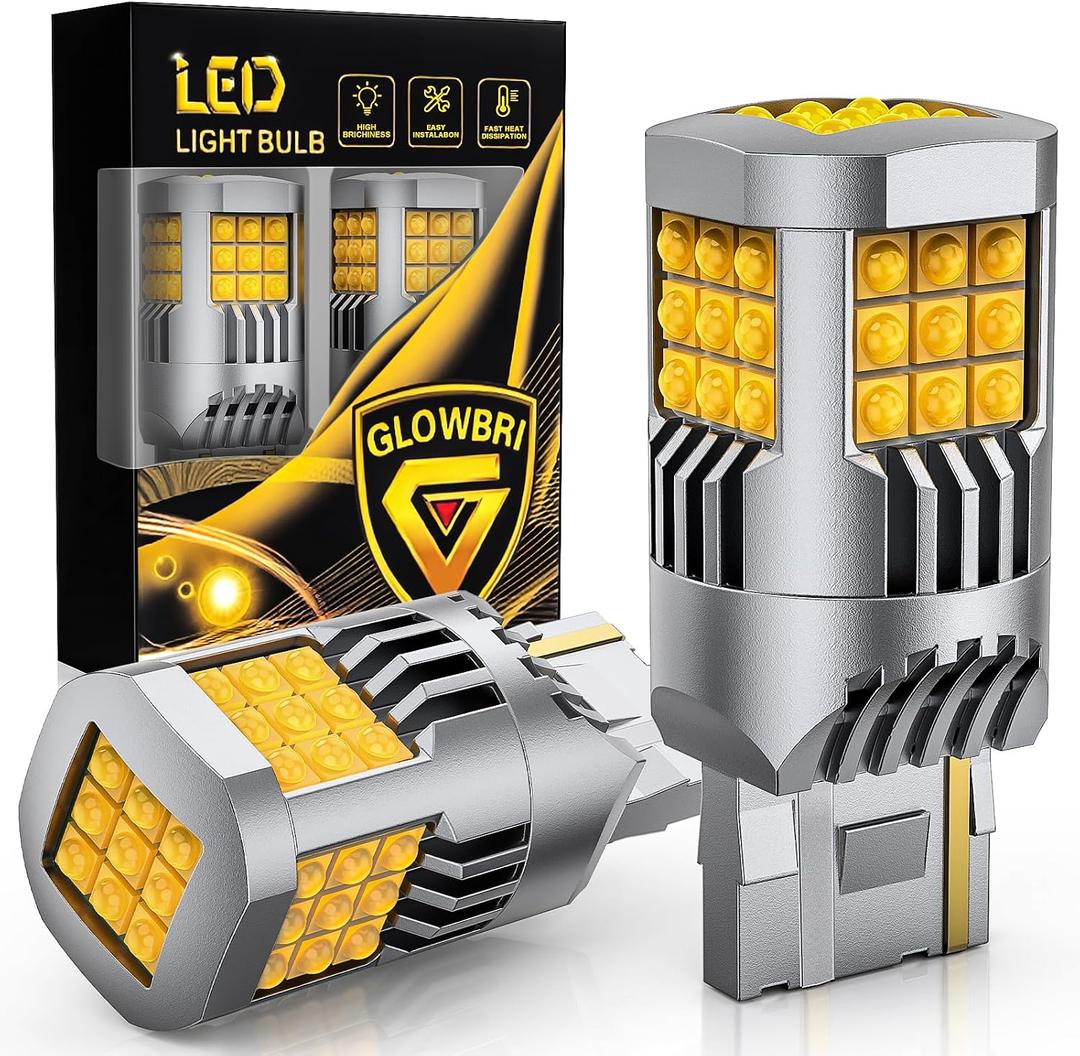 7440 Warm White LED Bulbs Side Marker/Reverse/Turn Signal Lights 2-Pack | 4500 Lumens, All-Aluminum Body, Wide LED Bulb Contact Pins, T20 7440NA 7441 W21W WY21W Light Bulbs