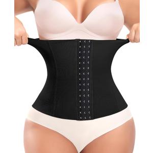 Werena Waist Trainer for Women Corset Shapewear Tummy Control Slimming Body Shaper Girdle Waist Cincher Belly Band (X-Large, B# Black(height: 11"))