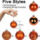 2.36" Orange Christmas Balls Ornaments 25 Pcs Shatterproof Christmas Ornaments Set Halloween Balls Ornaments Orange Ornament for Xmas Tree Holiday Party