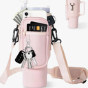 linmaya Water Bottle Carrier Bag with Phone Pocket for Stanley Cup 40/30oz,Insulated Neoprene Water Bottle Holder Cross-boday Bag with Adjustable Shoulder & Handheld Strap Stanley Cup Accessories