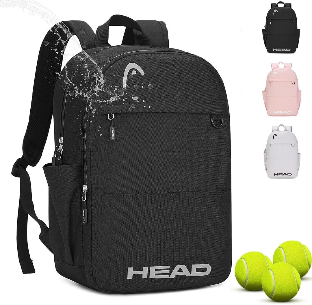 HEAD Waterproof Travel Backpack for Women & Men, Lightweight Laptop Backpack Computer Bags fits 15.6 inch Notebook, Casual Daypack College Backpacks for Weekender Overnight/ Sports Gym/ Work/ Fitness