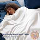 PHF No Shed No Pilling Fleece Blankets Queen Size -Ultra Soft Lightweight & Cozy Bed Blanket, Plush Anti-Stati Microfiber, Room Home Decor Gifts for Women and Men, 90" x 90", White
