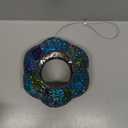 Sunnydaze 6-Inch Glass Mosaic Hanging Bird Feeder for Outdoors - Fly-Through Wild Bird Feeder - Rainbow Daisies