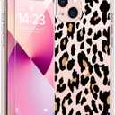 bicol for iPhone 13 Case with Screen Protector,Enhanced Camera Protection,Clear TPU Cover with Trendy Designs for Girls Women,Slim Fit Protective Phone Case,Cheetah Leopard Print