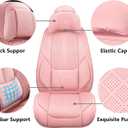 NS YOLO Universal Leather Car Seat Covers Full Coverage,Waterproof Custom Fit for Cars,SUVs and Trucks, Premium PU Leather Automotive Seat Protector with Anti-Slip Design,Pink Seat Cover for 5 Seats