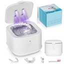 Ultrasonic Retainer Cleaner,50kHz Ultrasonic Denture Cleaner Machine for Aligner, Night guard, Braces, Jewelry and More 300ML Pod(White)
