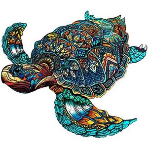 Jigfoxy Wooden Puzzles for Adults, Sea Turtle Wooden Jigsaw Puzzles,Unique Animal Shape Puzzles, Christmas Thanksgiving Gifts for Family Turtle Lover(XL-22.8 * 19.3in-568pcs)