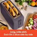 bella 4 Slice Slim Toaster, Fits-anywhere Kitchenware, 6 Setting Shade Control with Reheat & Cancel Buttons, Fits Sourdough, 10 Long Slot, Anti Jam & Auto Shutoff, 900 Watt, Plum