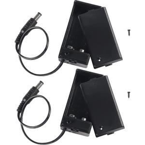 2Pcs 9V Battery Holder 9V Battery Holder with ON/Off Switch 9V Battery Case with DC 5.5 x 2.1mm Male Plug 9V Battery Case Holder with Cover Storage Case Holder