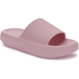 Joomra Pillow Slippers for Women and Men Non Slip Quick Drying Shower Slides Bathroom Sandals | Ultra Cushion | Thick Sole (7.5-8.5 Women/6-7 Men, Pink)