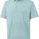 M MAELREG Mens Polo Shirts Short Sleeve Dry Fit Jacquard Performance Moisture Wicking Casual Pocket Golf Shirts for Men (Green, M)