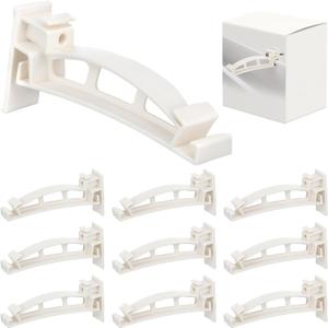 Geelin 10 Pack 5" Gutter Hangers K-Style Hidden Roof Gutter Support Bracket for Repairing Sagging, Traditional, Vinyl, White, Rain Downspout Parts and Accessories