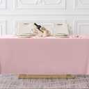 Surmente Pink Tablecloth 90 x 132-inch Rectangular Polyester Table Cloth for Weddings, Banquets, or Restaurants