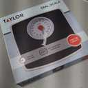 Taylor Battery Free Analog Scales for Body Weight, 330LB Capacity, Easy to Read Large 4.25-inch Dial, 10.3 x 10.6-inch Vinyl Mat Platform, Black