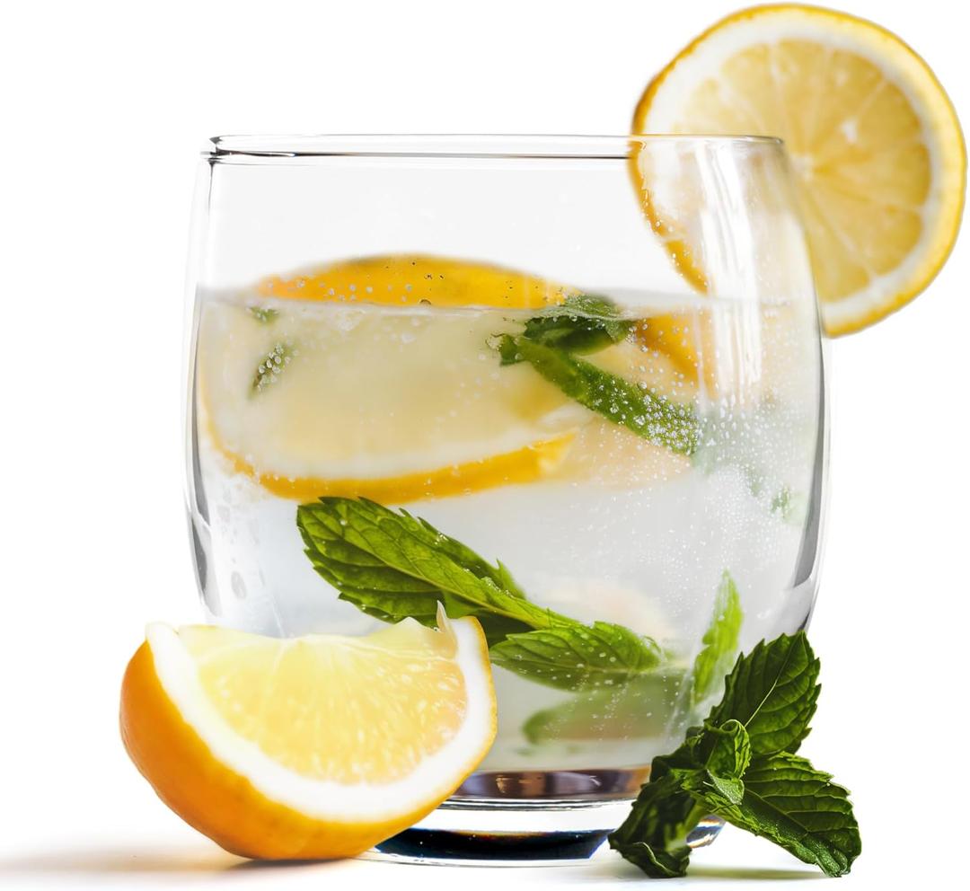 Vikko Mini Ounce Drinking Glasses, 2.9 Diameter x 3.2 Thick and Durable Glass, For Water, Juice, Soda, or Wine, Dishwasher Safe, Set of Twelve Small Clear Glass Tumblers