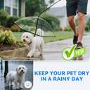 Dog Umbrella for Small Dogs Clear Walking Umbrella with Adjustable Leash