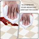 Scalloped Cream Checkered Grid Checkerboard Kitchen Rug Sets [3 PCs], Anti-Fatigue, Waterproof Non-Slip Kitchen Mats Heavy Duty Ergonomic Comfort Foam Rug for Floor, Home, Laundry,17"x29"/47"/59", 3PC-17.3"x29"+47"+59"-0.4"H