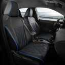 FREESOO for Toyota Corolla Seat Covers LE 2023 2024 2025 2026, Custom Fit Car Seat Covers Full Set, Waterproof Car Seat Cover Protector, Luxury Leather Seat Covers for Cars, Black Blue Full Set