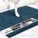 Muddy Mat AS-SEEN-ON-TV Highly Absorbent Microfiber Door Mat and Pet Rug, Non Slip Thick Washable Area and Bath Mat Soft Chenille for Kitchen Bedroom Indoor and Outdoor - Atlantic Blue XXL 60"X48"