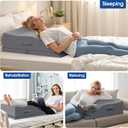 Elevation Pillows for Leg After Surgery, Memory Foam Adjustable Wedge Pillow for Injury or Rest, Ankle Pillow for Sleeping Blood Circulation Grey/Double Leg