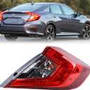With Side Marker RH Outer Tail Light Fit for 2016 2017 2018 2019 2020 2021 Honda Civic 4-Door Sedan Rear Lamp With Bulbs Rear Lights Right Passenger Side HO2805110 33500TBAA01