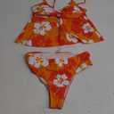 SweatyRocks Women's Floral Print Twist High Waisted Tankini Swimsuit 2 Piece Bathing Suit (Large, Multicolor)