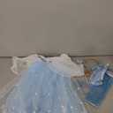 Girls Princess Dress Kids Halloween Carnival Party Cosplay Costume Toddler Puffy Sleeve Blue Fancy Outfit (4-5T)