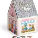 Galison Joy Laforme Flower Shop  500 Piece Unique House Shaped Puzzle with Dreamy and Springtime Artwork of A Cozy Flower Shop