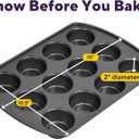 Wilton Gold Non-Stick Bakeware Muffin Pan - Baking Pan for Muffins & Cupcakes - Made Without PFAS, Dent Resistant & Dishwasher Friendly - Offers Even Heat Distribution - 10.5 x 15 x 2 Inches, 12 Cup