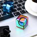 Wettarn 4 Pcs Spinners Fidget Cube Toys for Adults Small Desk Toys Gift Sensory Focus Metal Cube Spinners Desktop Anxiety Stress Relieve Autism ADHD Relaxing Christmas