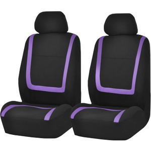 FH Group Car Seat Covers Front Set in Cloth - Car Seat Covers for Low Back Car Seats with Removable Headrest,Universal Fit,Automotive SeatCovers,Washable Car SeatCover for SUV,Sedan,Van Purple