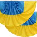 2 Pcs Ukraine Fan Flag,Ukrainians Pleated Fan Flag Bunting 3 x 6 Ft Pleated Banner Indoor/Outdoor/Front Porch Decorations,Country Half Fan Flag Patriotic Holiday Decorations.