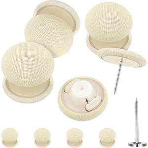 Hotop 8 Pieces Duvet Clips Cover Pins for Comforter Inside, Double Sided Pin Duvet Button Fasteners Keeps Comforter from Shifting in Cover (Beige)