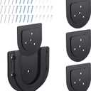 3 Sets Dart Board Mounting Bracket Dartboard Stand Holder Backing Accessories Portable Professional U Shaped Dart Board Wall Protectors with Screws Hanging Hardware (Black)