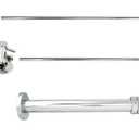 Westbrass D1438QRL-07 Pedestal Sink Lavatory Supply Line Kit with Qubic Bottle Trap and 1/4-Turn Angle Stops, Satin Nickel
