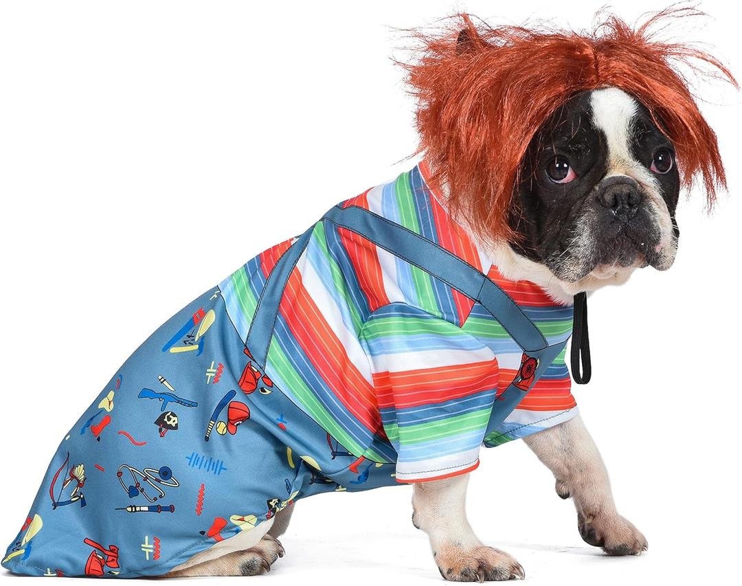 Universal Chucky Halloween Dog Costume - Scary Horror Movie Costumes for Dogs - Officially Licensed, Size XXL (Blue)