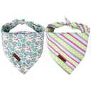 Babole Pet Easter Dog Bandanas 2 Pack, Easter Eggs & Egg Stripe Pattern Easter Dog Scarf Bib for Boy and Girl, Cute Holiday Bandana for Puppy Small Dogs and Cats