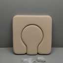 Deftyolo PU Commode Seat Cushion with Sponge Padded,C Shape Waterproof Soft Pad,Suitable for Bedside Commode Chairs,Raised Toilet Seats(Beige)