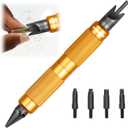 Case Prep Multitool, Case Chamfer Deburring Tools for Reloading, Primer Pocket Reamers and Cleaners for Removing Crimps (Orange)
