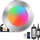 LEDIARY Pool LED Lights for Inground Pool, 120V 54W Underwater Swimming Pool Lights with 50FT Cord, RGB Multicolor, IP68 Waterproof Pool Underwater Light for 10" Wet Niches (Transformer Included)